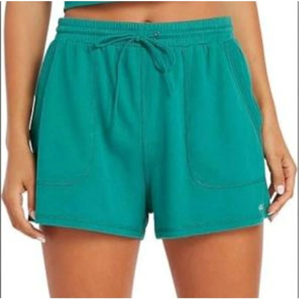 Volcom lived in shorts pull on comfy L 10 green teal